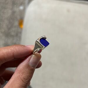 Tiffany & Co. Silver Ring with Blue Accent